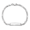 Rhodium Over 14k White Gold Figaro Link ID Bracelet