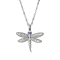 White Cubic Zirconia Platineve® Dragonfly Pendant With Chain 0.32ctw