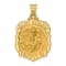 14K Yellow Gold Polished and Satin St. Michael Badge Medal Hollow Pendant