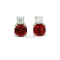 Red Lab Created Ruby Studs Earrings Rhodium over Sterling Silver Earrings