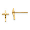14k Yellow Gold Children's Polished Cross Stud Earrings