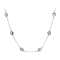 Blue Topaz Station Necklace In Sterling Silver 12.50ctw