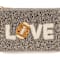 Shiraleah "LOVE" Glass Beaded Zip Pouch, Silver Color