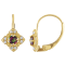 10K Yellow Gold Round Mystic Fire Topaz and Diamond Leverback Earrings .22ctw