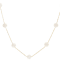 Freshwater Pearl Station 24 Inch Necklace In 14K Yellow Gold