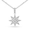 Lab-Grown Diamond with Rhodium Over Sterling Silver Star Pendant Necklace