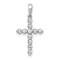 Rhodium Over 14k White Gold Diamond Cross Pendant