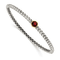 Sterling Silver with 14K Gold Over Sterling Silver Accent Oxidized 6mm
Garnet Bangle Bracelet