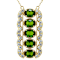 Chrome Diopside Oval And White Zircon Pendant Necklace In 18K Gold Over
Sterling Silver 4.76ctw
