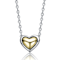 Heart Pendant Necklace In Two-Tone Rhodium Over Brass