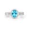 Rhodium Over Sterling Silver Paraiba Blue Apatite and Lab Grown Diamond
Oval Ring