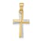 Rhodium Over 14K Two-tone Gold Diamond-cut Small Latin Cross Pendant
