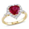 Lab Created Ruby & White Topaz and White Diamond 10k Yellow Gold
Ring 3.49ctw