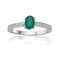 Emerald with Moissanite Accents Sterling Silver Ring, 0.85ctw