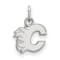 Rhodium Over Sterling Silver NHL LogoArt Calgary Flames Extra Small Pendant