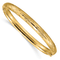 14k Yellow Gold 6.5mm Diamond-Cut and Brushed Fancy Hinged Bangle Bracelet