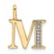 14K Yellow Gold Diamond Letter M Initial Pendant