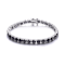 Black CZ Tennis Bracelet In Sterling Silver