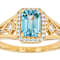 Blue Zircon And White Zircon Rectangular Octagonal Ring In 18K Gold Over
Sterling Silver 1.84ctw
