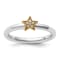 14K Yellow Gold Over Sterling Silver Stackable Expression Diamond Star
Ring 0.036ctw