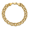 14k Yellow Gold Diamond-Cut Lite 8mm Double Link Charm Bracelet