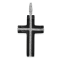 Rhodium Over 14K White Gold 1/4ct. Diamond and Onyx Cross Pendant