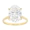 Lab-Grown Diamond Oval Solitaire Ring In 14K Gold 5.00ct