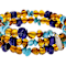 Sleeping Beauty Turquoise, Amber And Lapis Nugget Coil Bracelet
