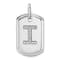 Rhodium Over 14k White Gold Diamond Initial I Dog Tag Charm