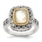 Sterling Silver with 14K Accent Antiqued Mother Of Pearl Ring