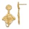 14k Yellow Gold Textured Shell and Stingray Dangle Earrings