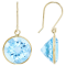 Blue Topaz 14K Yellow Gold Dangle Earrings 14.00ctw