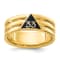 10K Yellow Gold Men's Polished with Black Enamel 33rd Degree Masonic Ring
