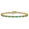 14k Yellow Gold and 14k White Gold Diamond and Emerald Bracelet