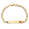 14k Yellow Gold Medical Red Enamel Curb Link ID Bracelet