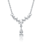 Graduated CZ Drop Y-Necklace In Sterling Silver