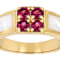 Grape Color Garnet And White Mother-Of-Pearl Ring In 18K Gold Over
Sterling Silver 0.68ctw
