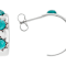 Blue Turquoise Sterling Silver Sun Hoop Earrings 4.5mm