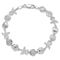 Rhodium Over Sterling Silver Polished Sand Dollar, Shell, Starfish Bracelet