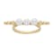 4.5-5mm Round White Freshwater Pearl and Beaded Design 14K Yellow Gold Ring