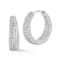 Rachel Zoe Pave Graduated Inside-Out Hoop Earrings in Rhodium Over Brass