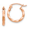 14k Rose Gold 1/2" Twisted Hoop Earrings