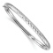 Rhodium Over 14k White Gold 4.75mm Diamond-Cut Textured Hinged Bangle