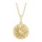 14K Yellow Gold Floral Pendant With Adjustable Chain