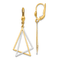 14K Two-tone Gold Triangles Dangle Earrings