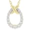 Elegant Lab-Grown Diamond Slide Pendant Necklace 0.75ctw In 18K Gold
Over Sterling Silver
