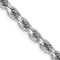 Rhodium Over 14k White Gold 3.75mm Solid Diamond-Cut Rope 22 Inch Chain