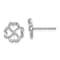 Rhodium Over 14k White Gold 9mm Diamond Fancy Clover Stud Earrings