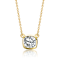 Square Cushion CZ Bezel Solitaire Necklace In 14K Gold Over Sterling Silver