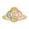 Multi-color Cubic Zirconia 14k Yellow Gold Over Sterling Silver Clover
Ring 1.44ctw